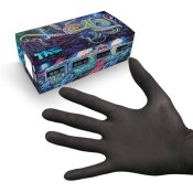 Boite de 100 gants en latex noir fins - taille S 6/7