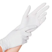 Boite de 100 gants en latex non poudré de coloris blanc - taille L